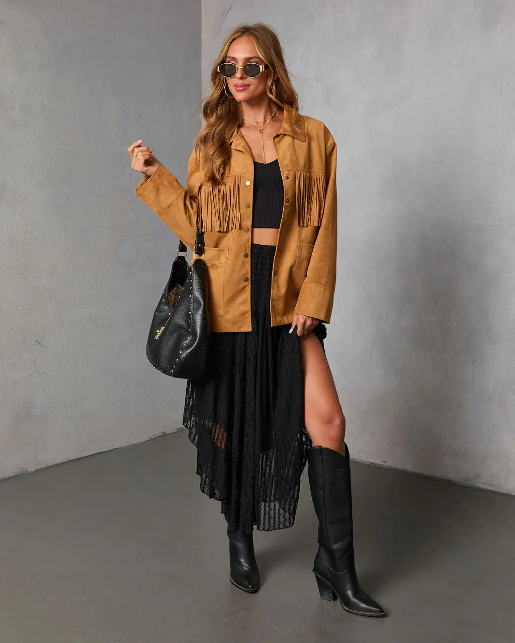 Moonthread Lace Darted Hem Midi Skirt sold by Vici product image thumbnail 2