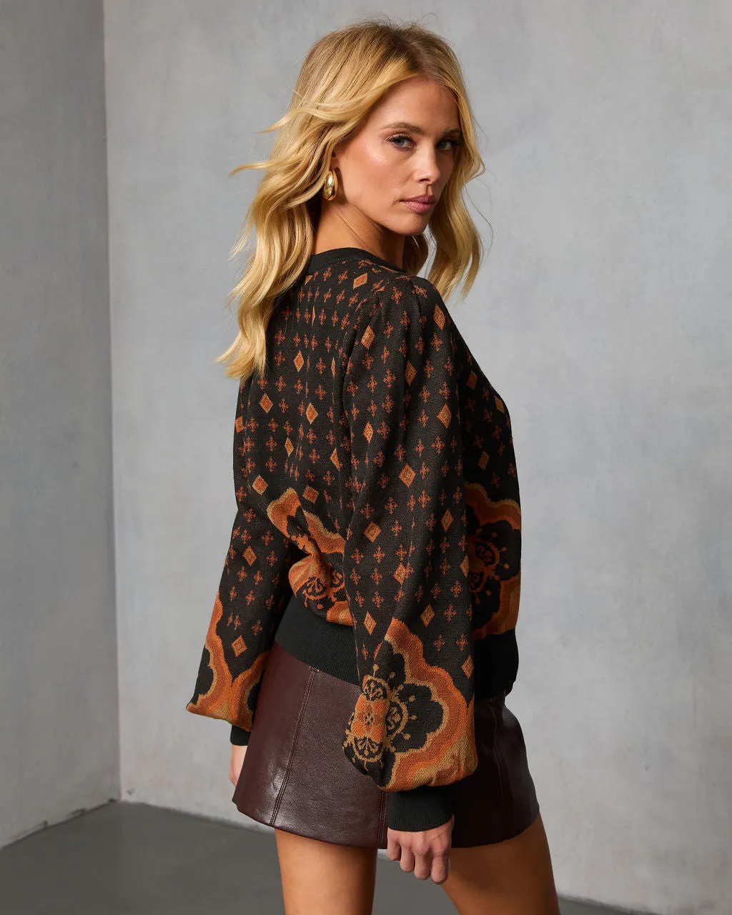 Charise Printed Abstract Sweater sold by Vici product image thumbnail 4