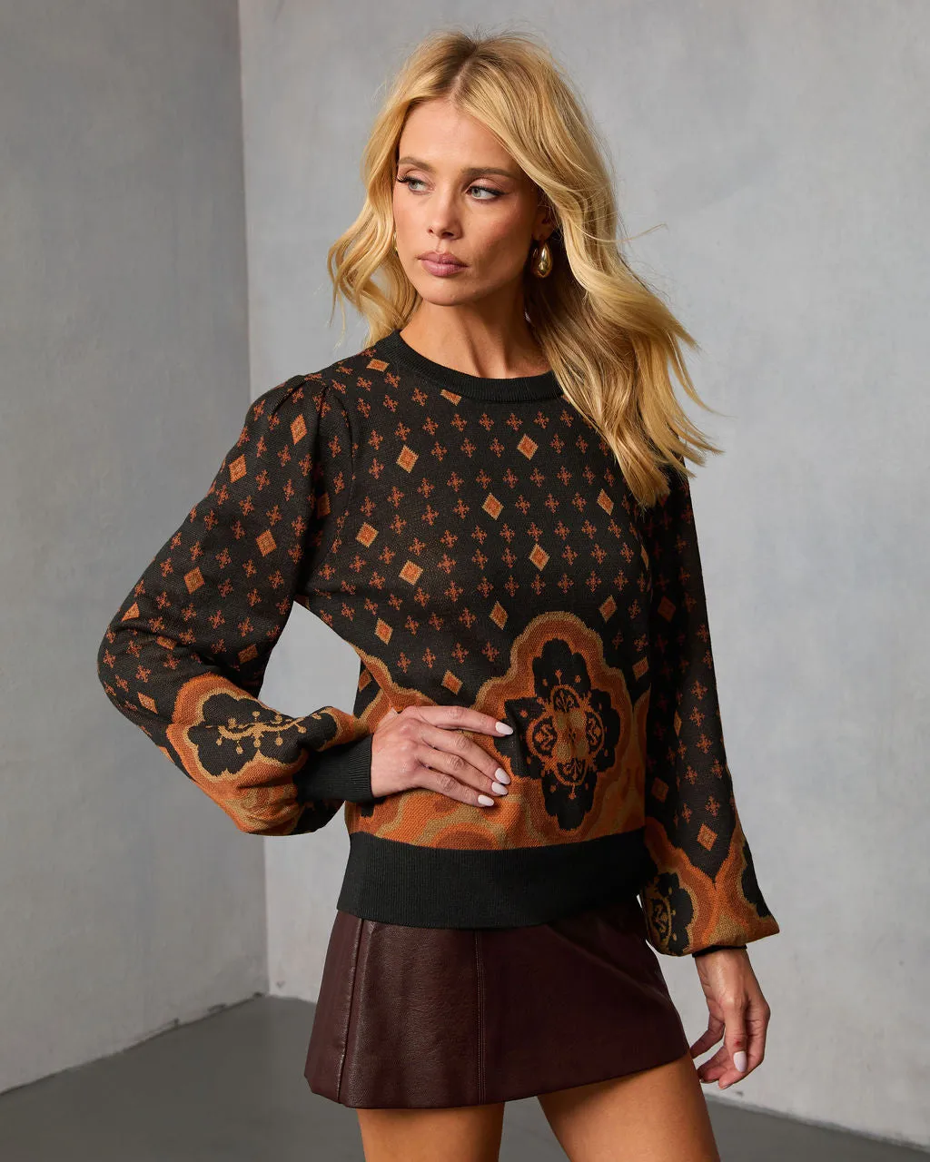 Charise Printed Abstract Sweater sold by Vici product image thumbnail 3