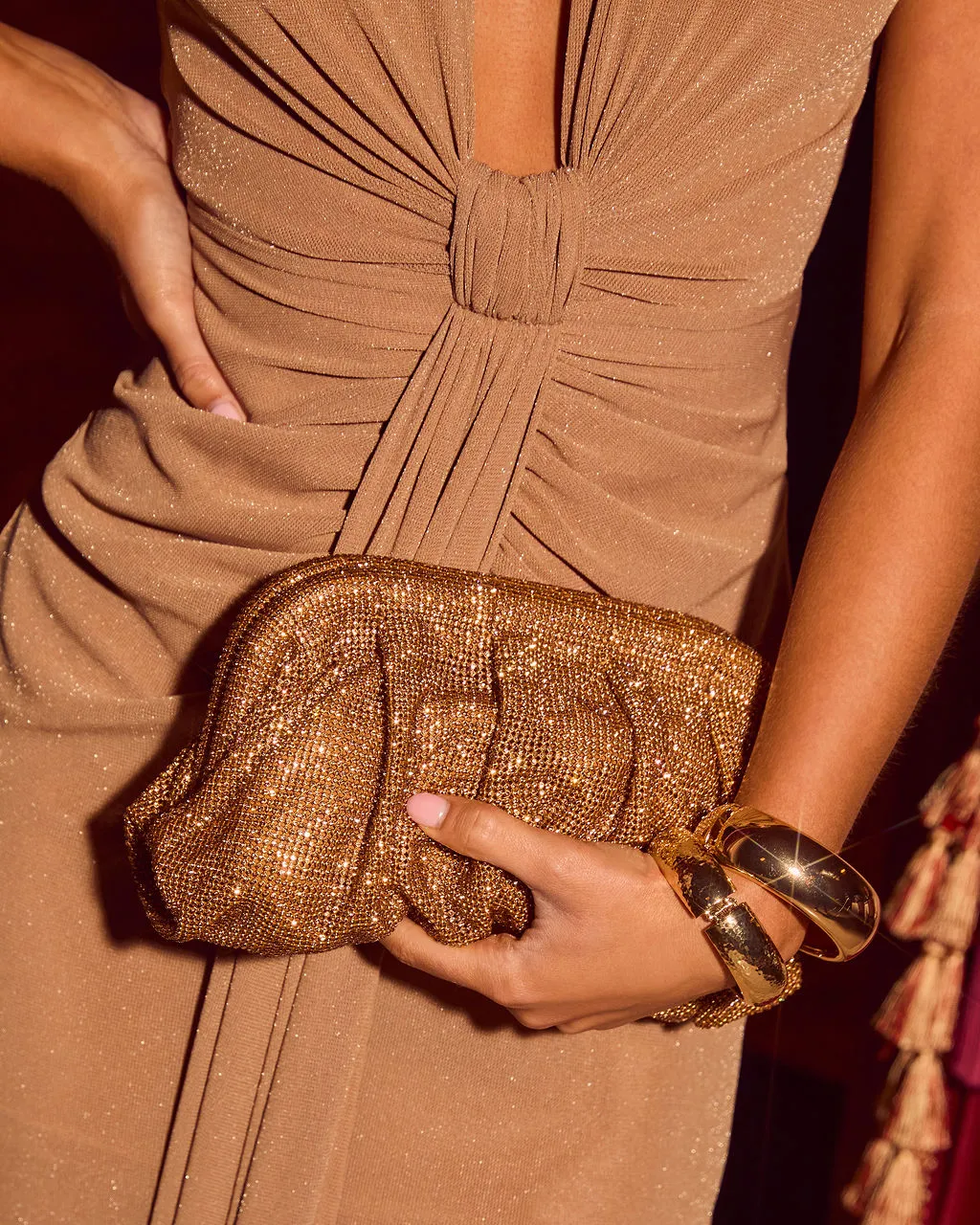 Party Standard Rhinestone Pouch Clutch sold by Vici