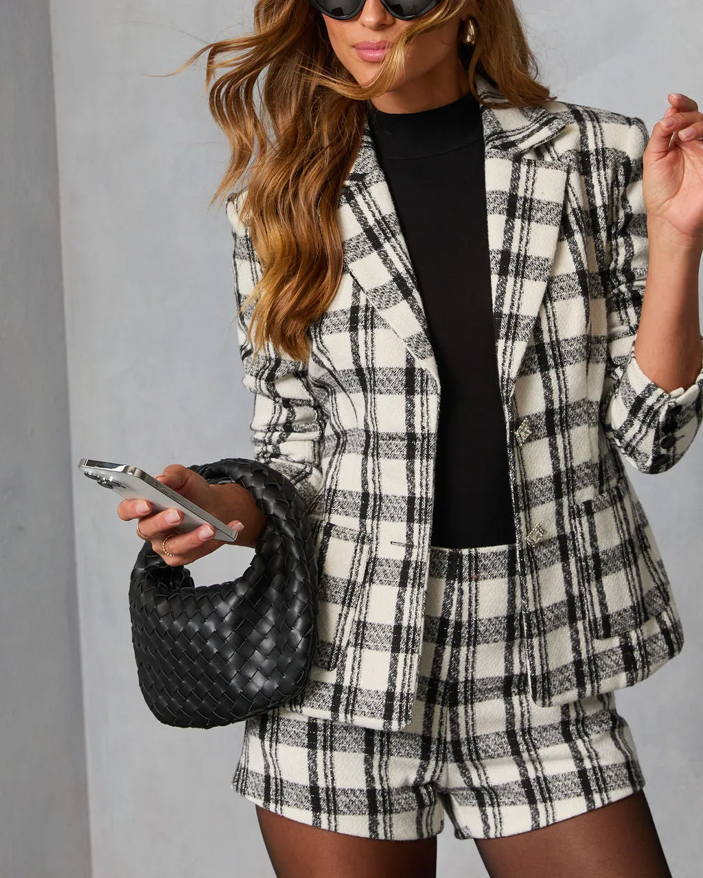 Arden Muse Plaid Tweed Blazer sold by Vici product image thumbnail 2