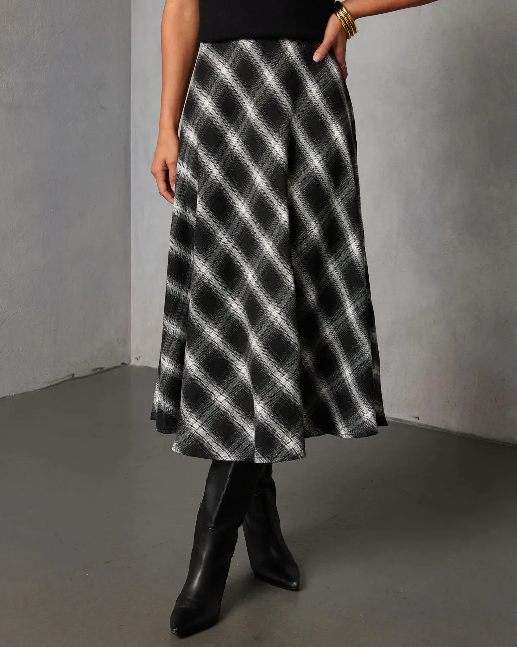 Sable Hill Plaid Midi Skirt sold by Vici product image thumbnail 2