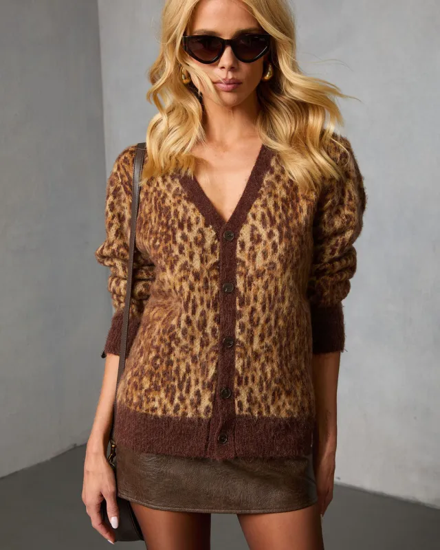 Glenmere Leopard Print Cardigan sold by Vici