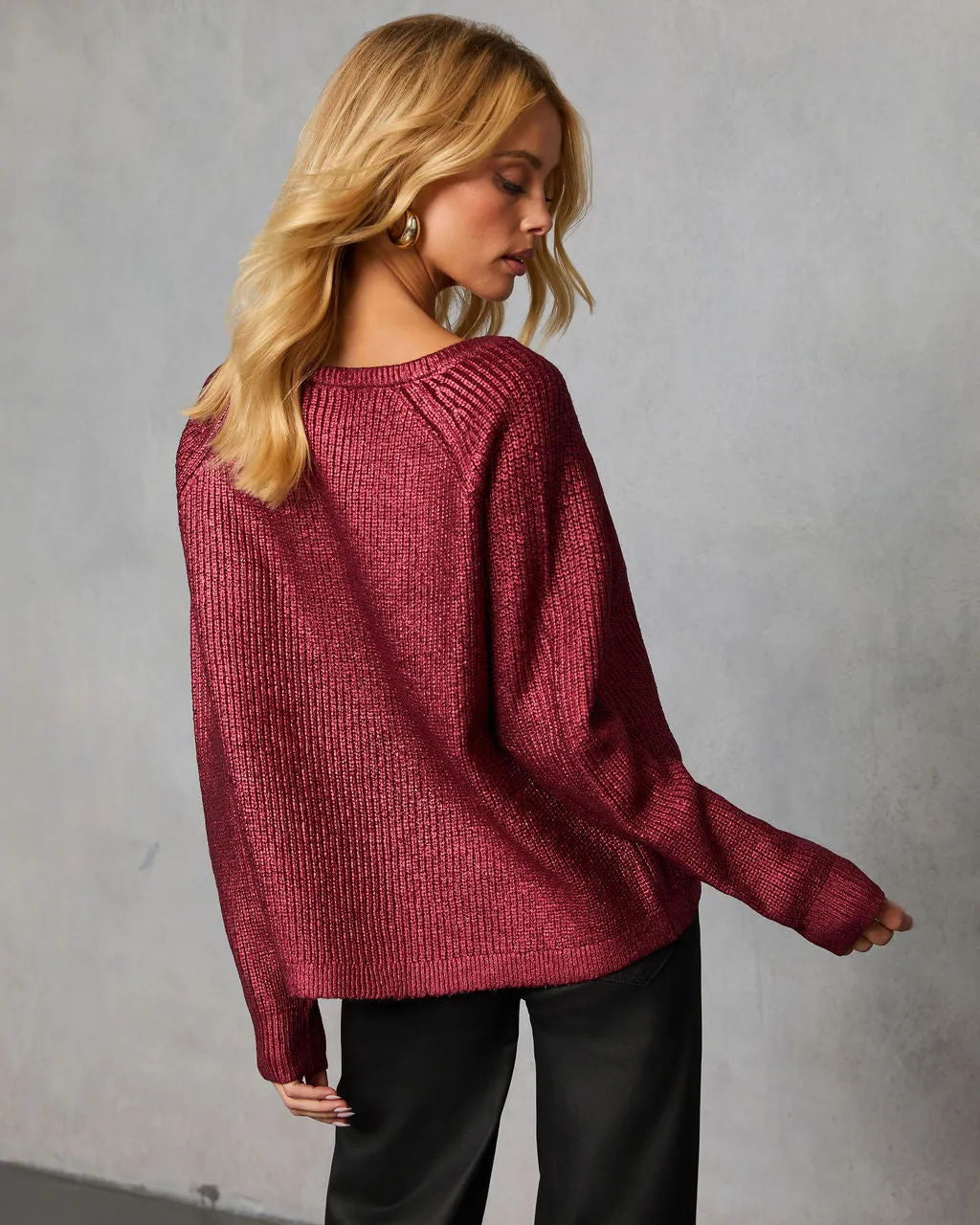 Elzah Ribbed Metallic Sweater sold by Vici product image thumbnail 4