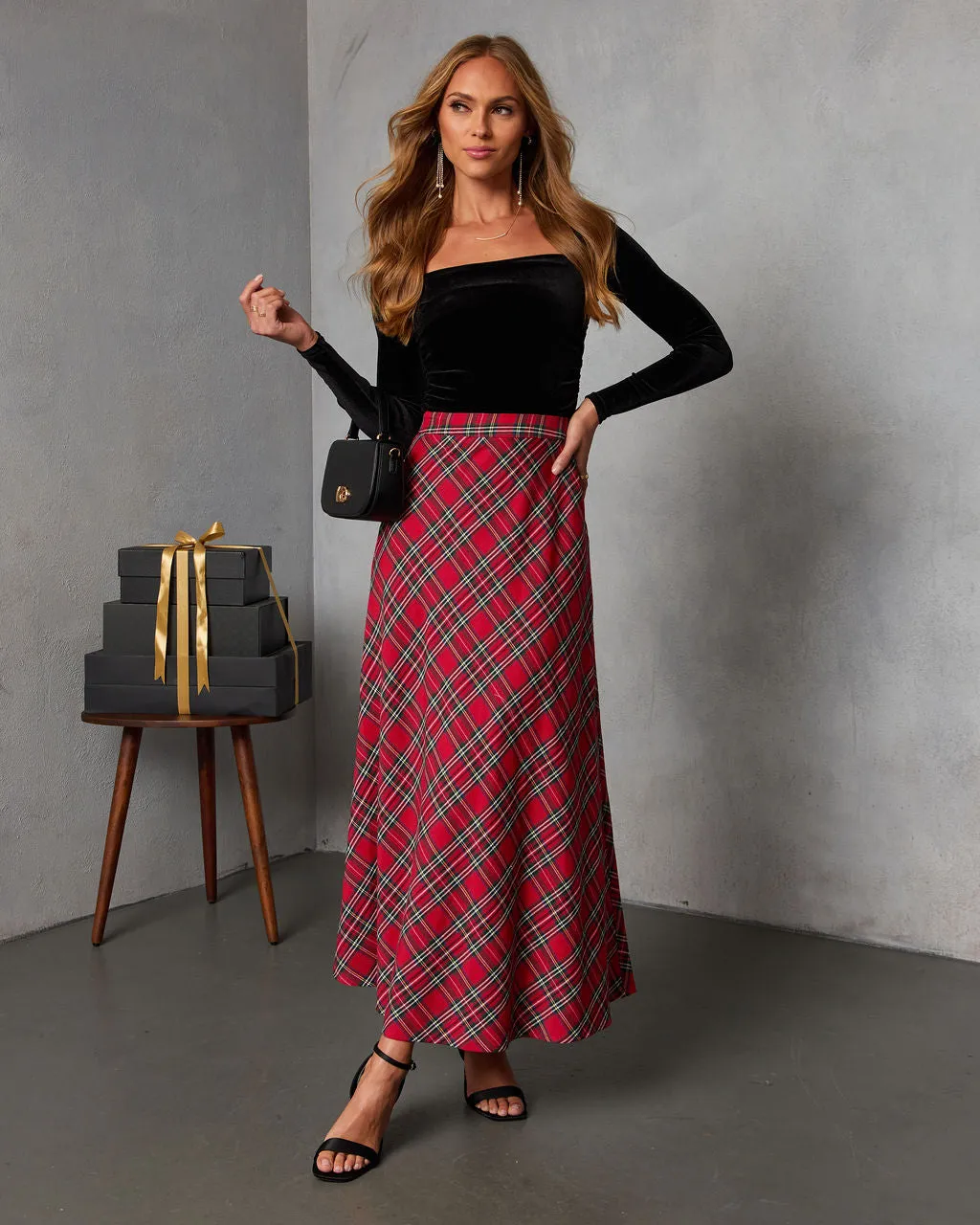 Tarenne Plaid Maxi Skirt sold by Vici product image thumbnail 5