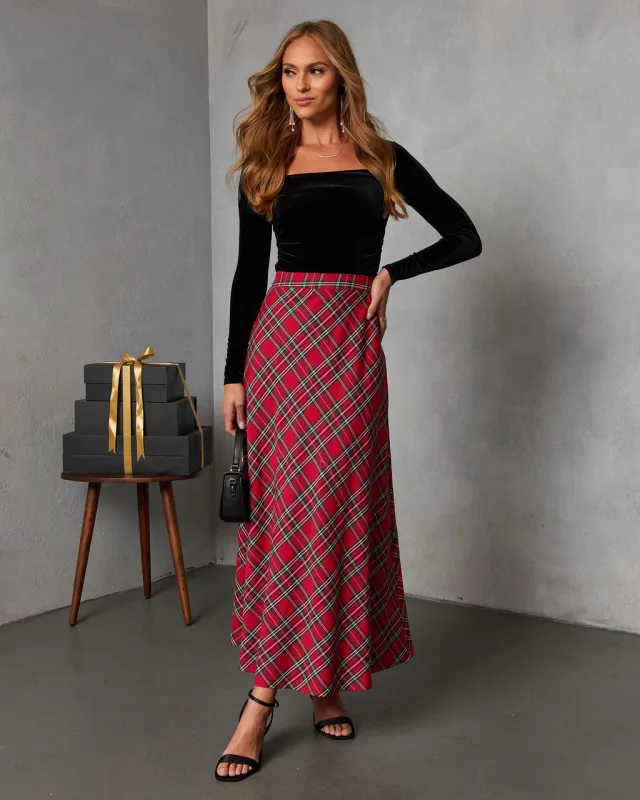 Tarenne Plaid Maxi Skirt made by Vici