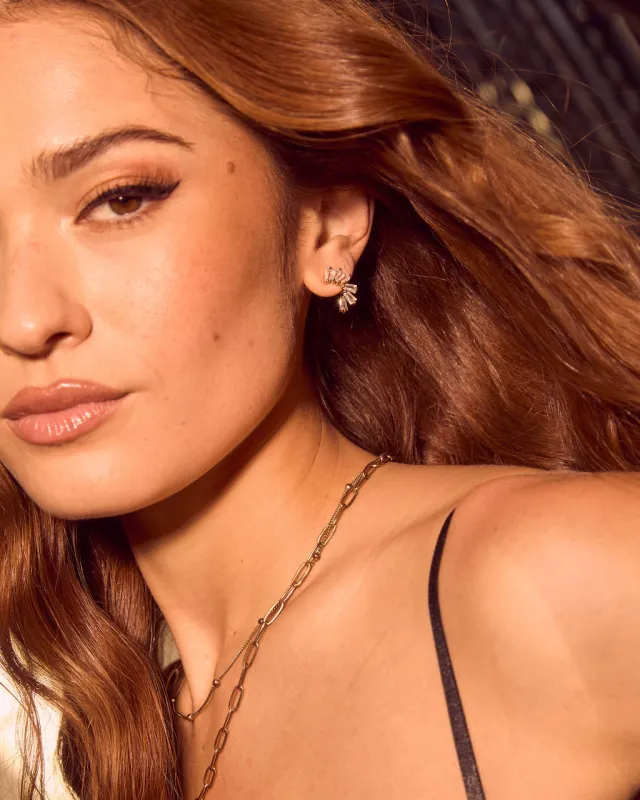 Sugarcoat Baguette Stone Stud Earrings sold by Vici