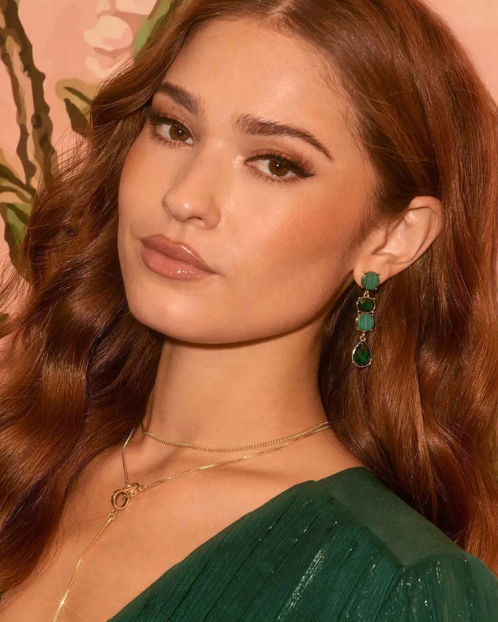 Midnight Toast Gemstone Drop Earrings sold by Vici