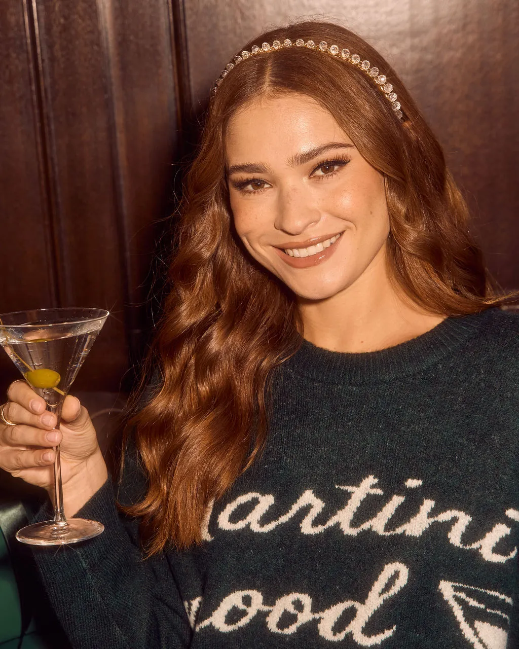 Sleigh Scene Rhinestone Embellished Headband sold by Vici product image thumbnail 3