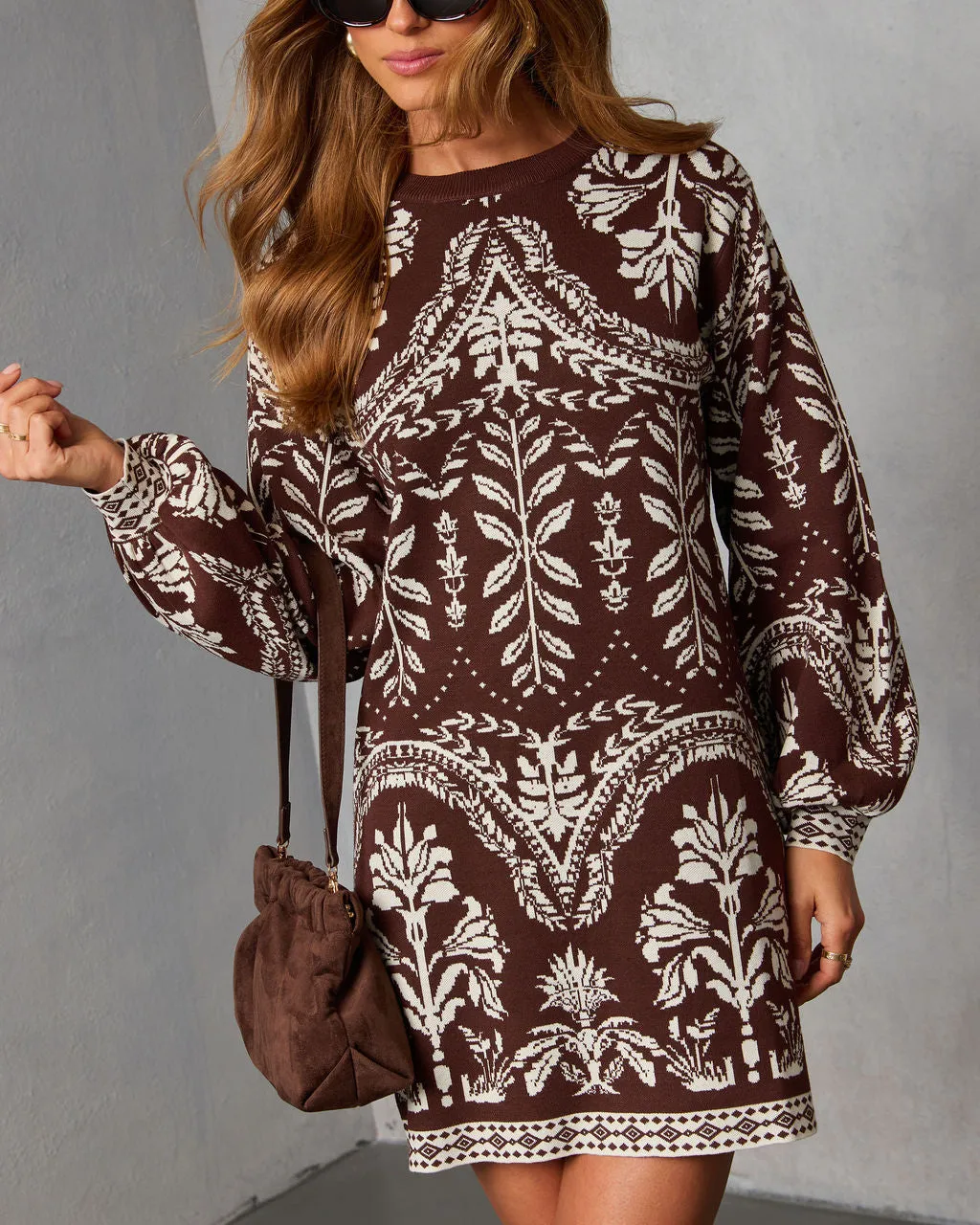 Deysi Printed Sweater Mini Dress sold by Vici product image thumbnail 5