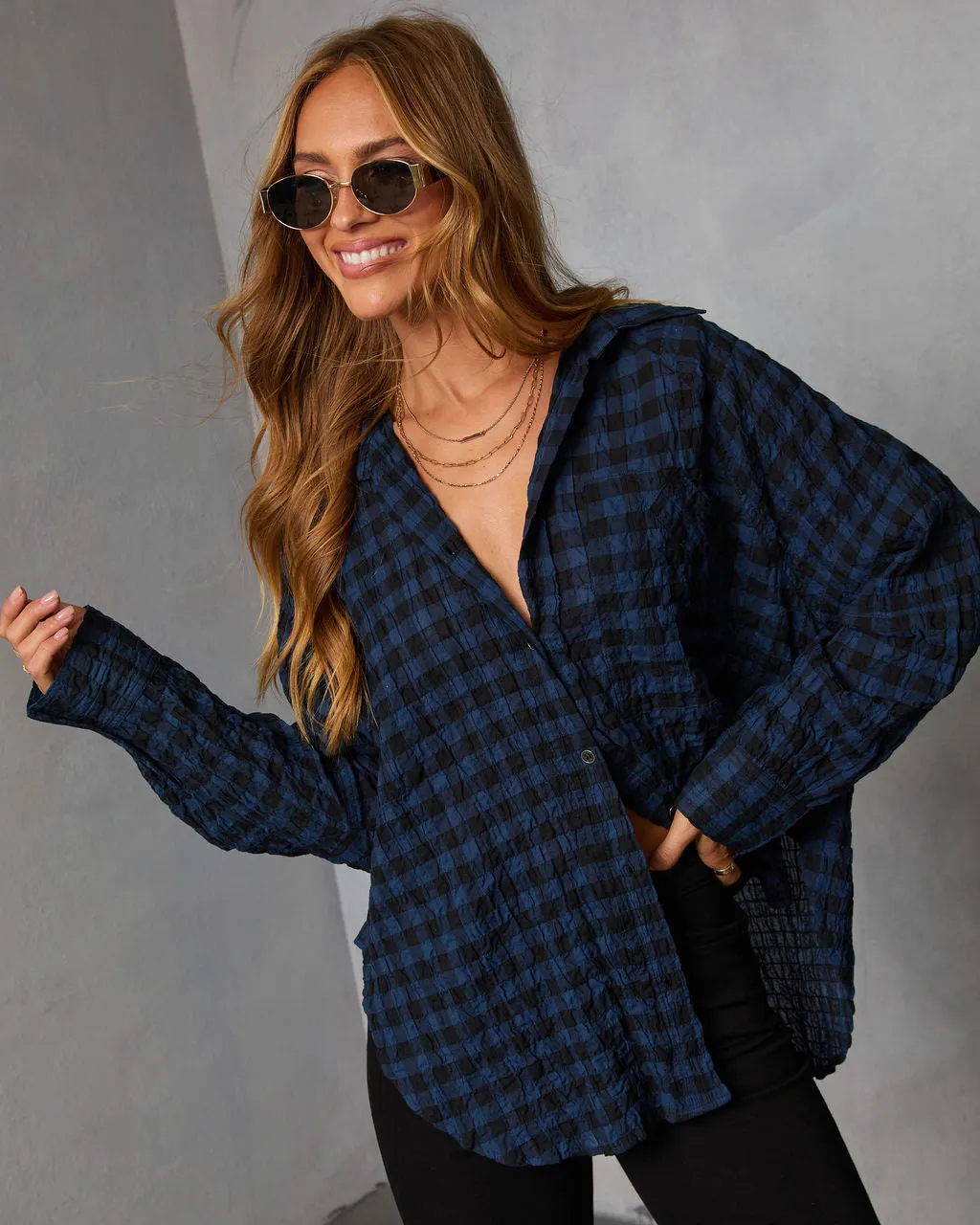Keren Plaid Button Down Top sold by Vici product image thumbnail 5