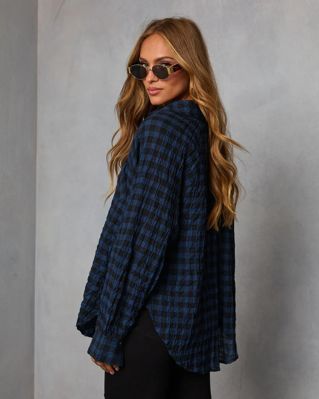 Keren Plaid Button Down Top sold by Vici product image thumbnail 4