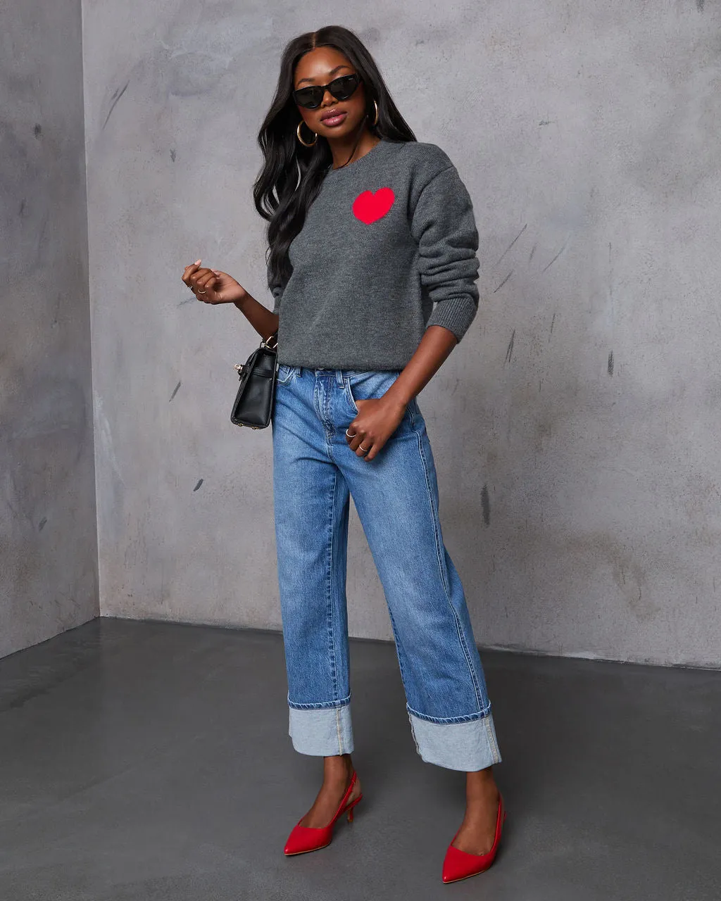 Wearing My Heart Pullover Sweater sold by Vici product image thumbnail 2