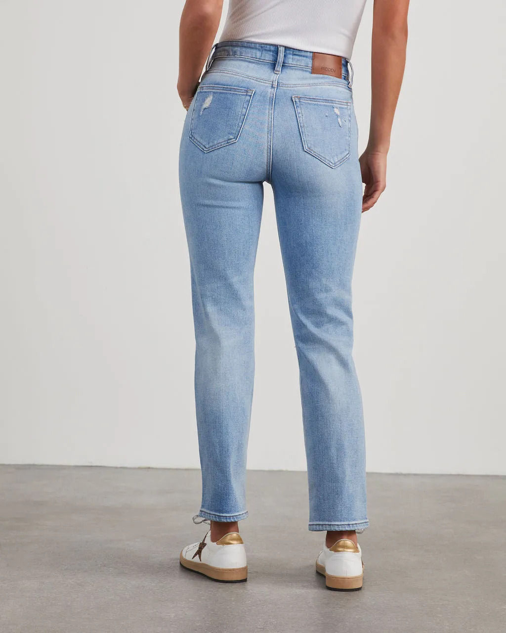 Polly Mid Rise Distressed Straight Leg Jeans sold by Vici product image thumbnail 4