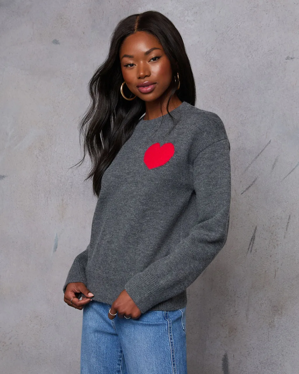 Wearing My Heart Pullover Sweater sold by Vici product image thumbnail 3