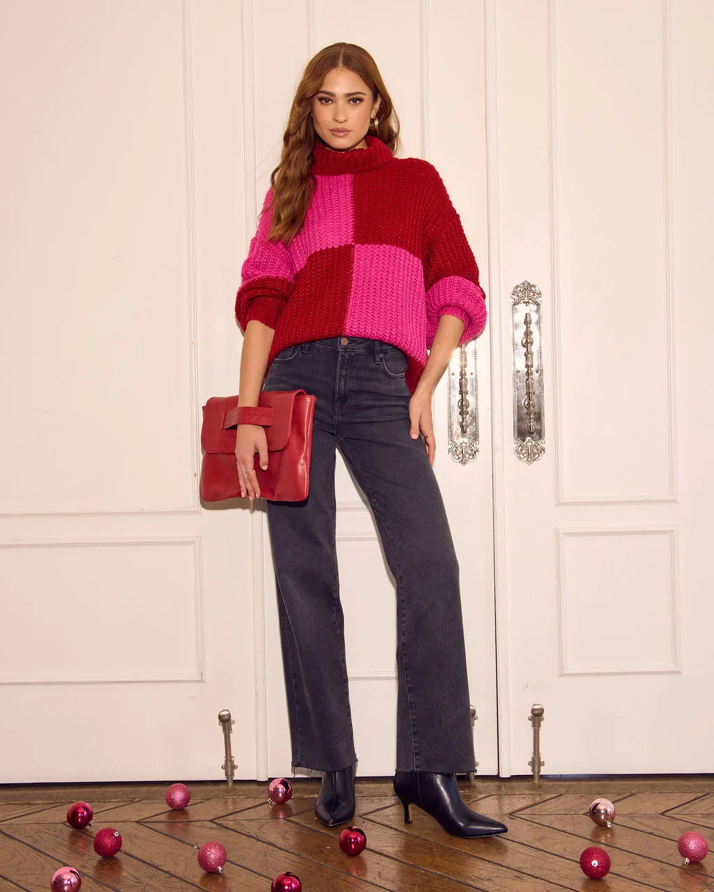 Snuggle Mode Mock Neck Colorblock Sweater sold by Vici product image thumbnail 2