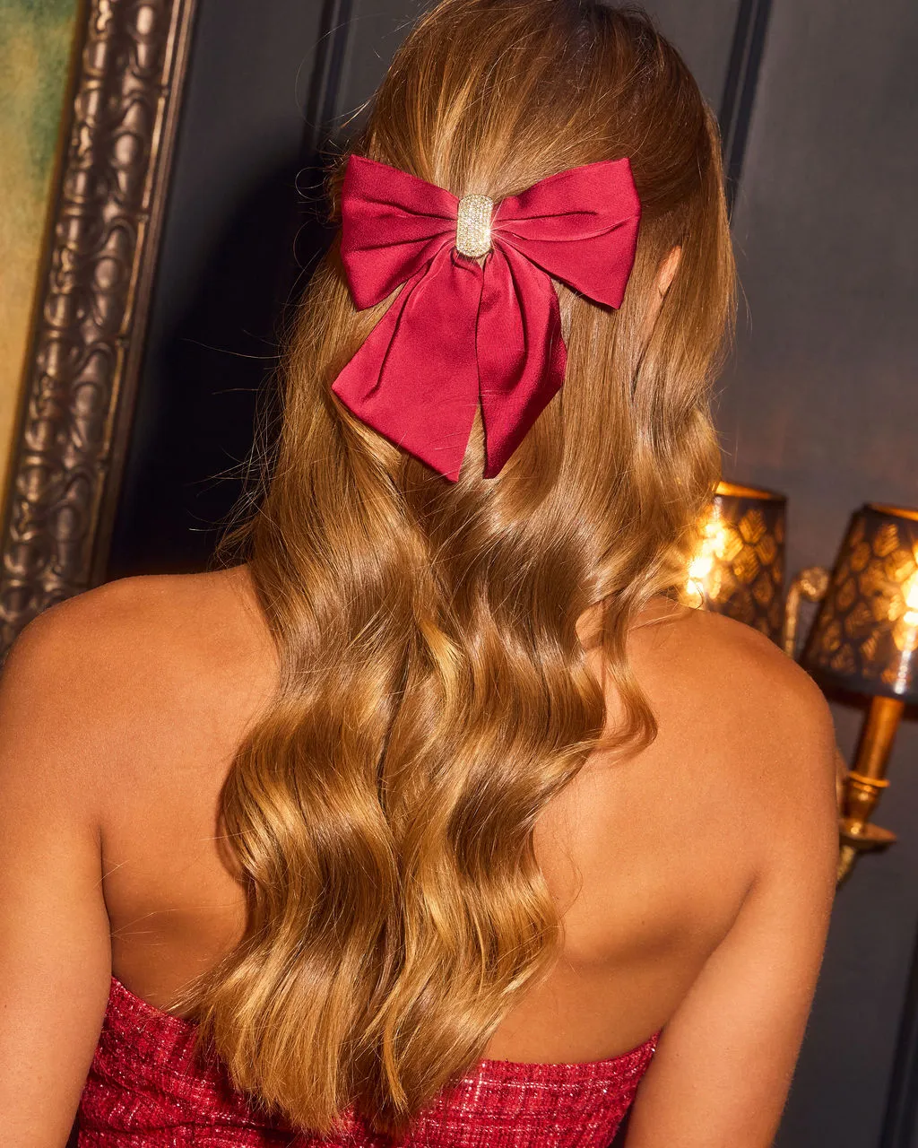 Holiday Honey Satin Bow Hair Barrette sold by Vici product image thumbnail 3