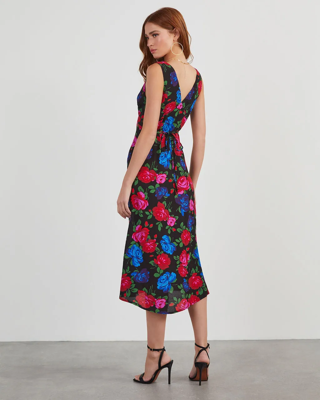 Robbie Satin Floral Midi Dress sold by Vici product image thumbnail 4