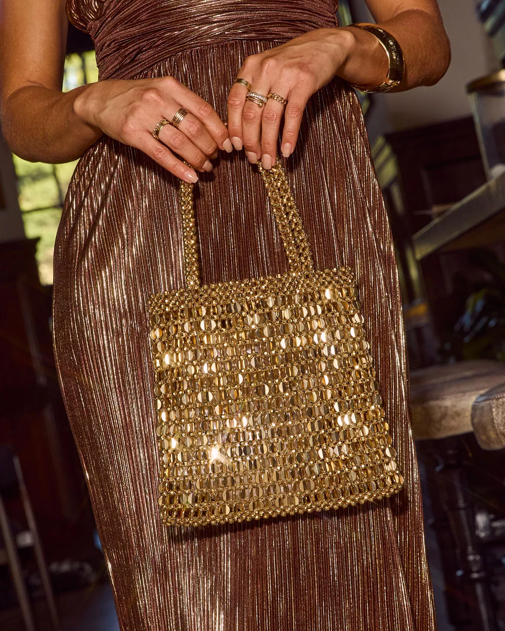 Mistle Toast Beaded Embellished Tote sold by Vici product image thumbnail 5