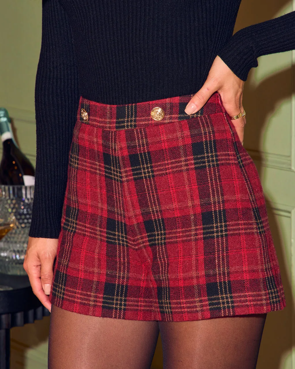 Calissa Tweed Plaid Shorts sold by Vici product image thumbnail 3