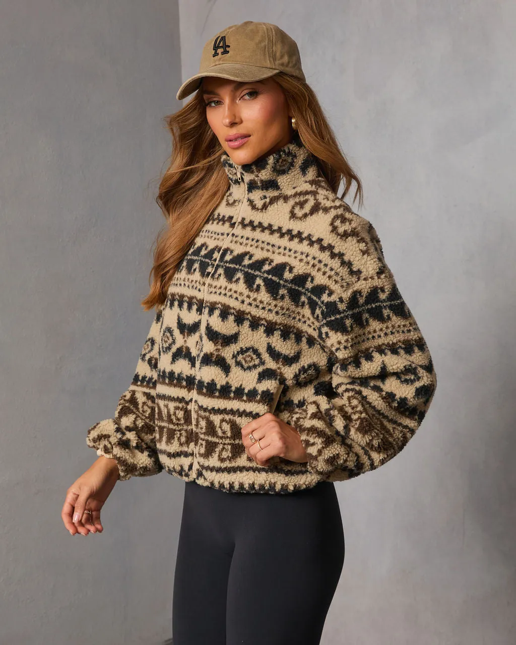 Snuggle Mode Printed Teddy Zip Up Jacket sold by Vici product image thumbnail 3