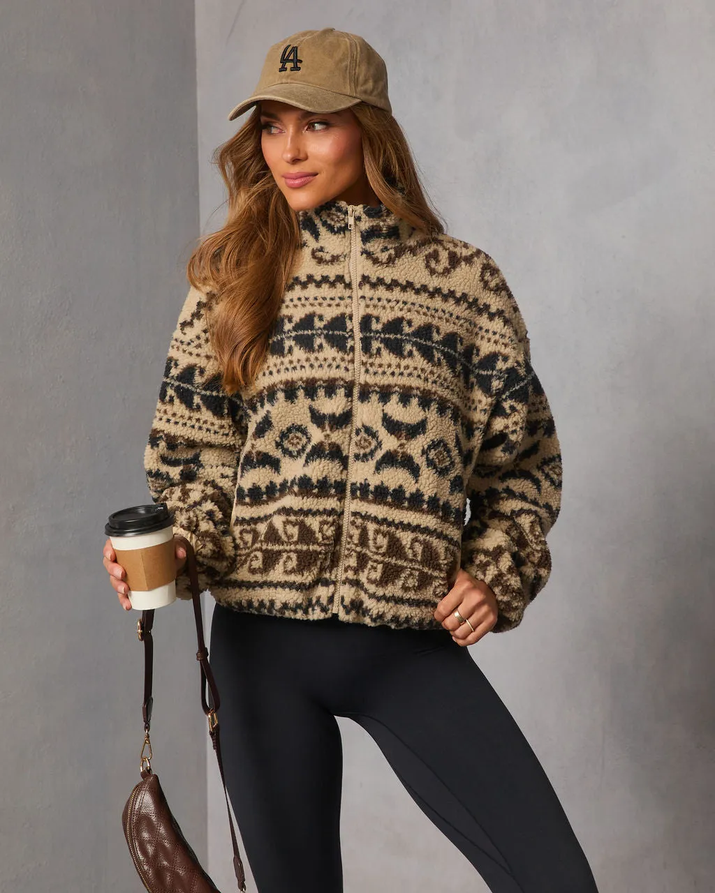 Snuggle Mode Printed Teddy Zip Up Jacket sold by Vici