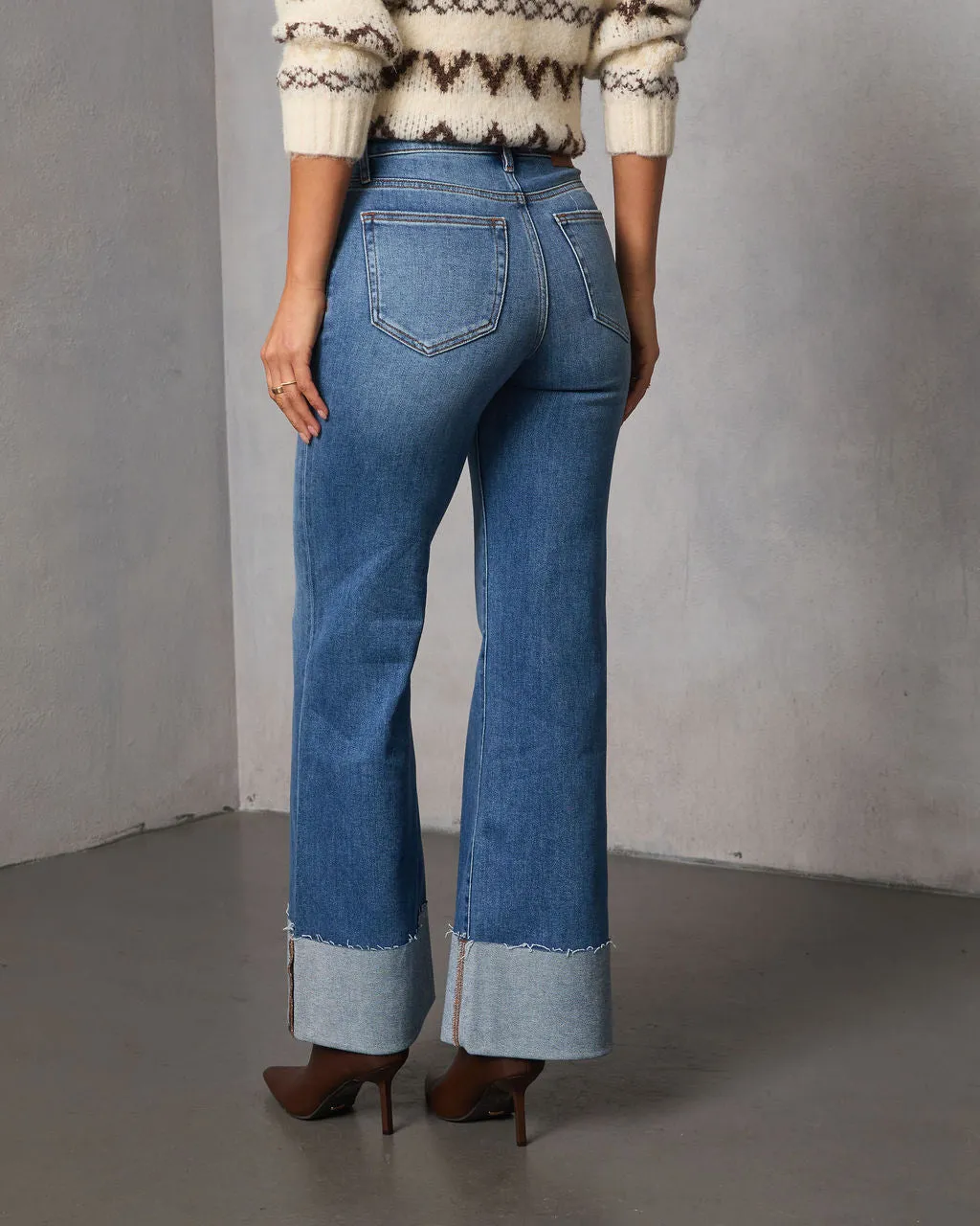 Jessina Cuffed Super Stretch Flare Jeans sold by Vici product image thumbnail 4