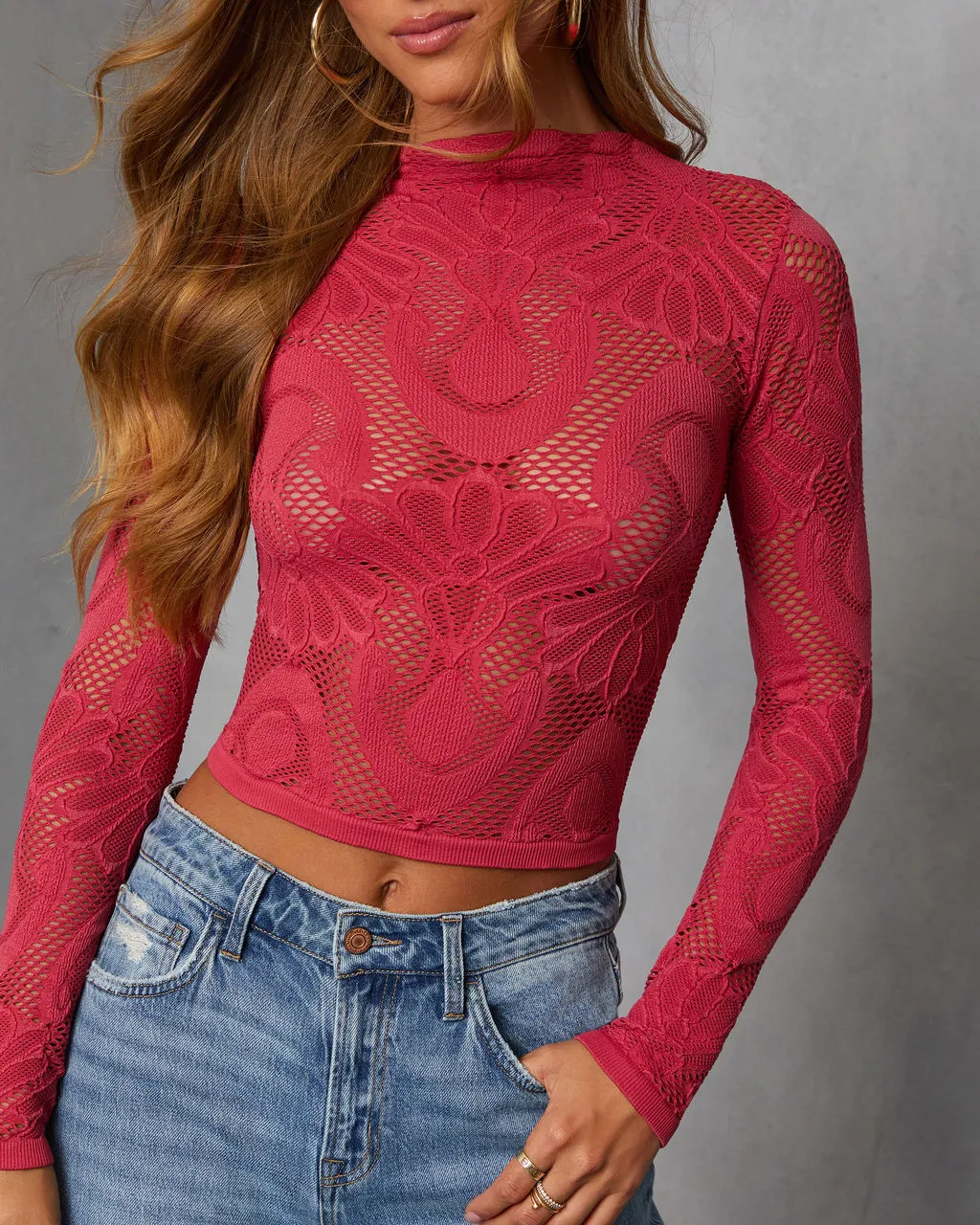 Slay Mode Abstract Open Knit Top sold by Vici