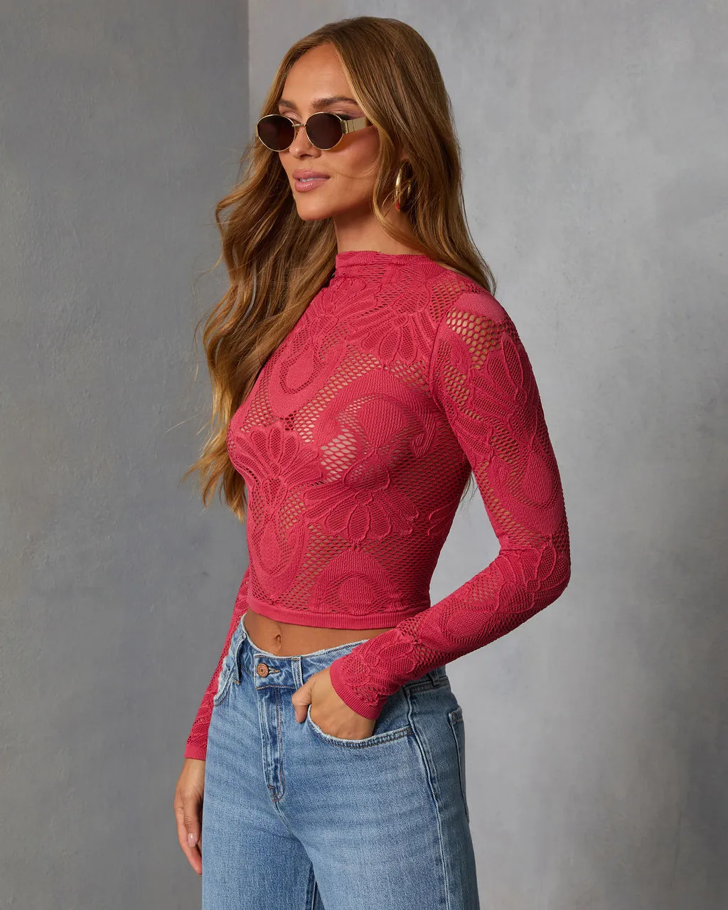 Slay Mode Abstract Open Knit Top sold by Vici product image thumbnail 3