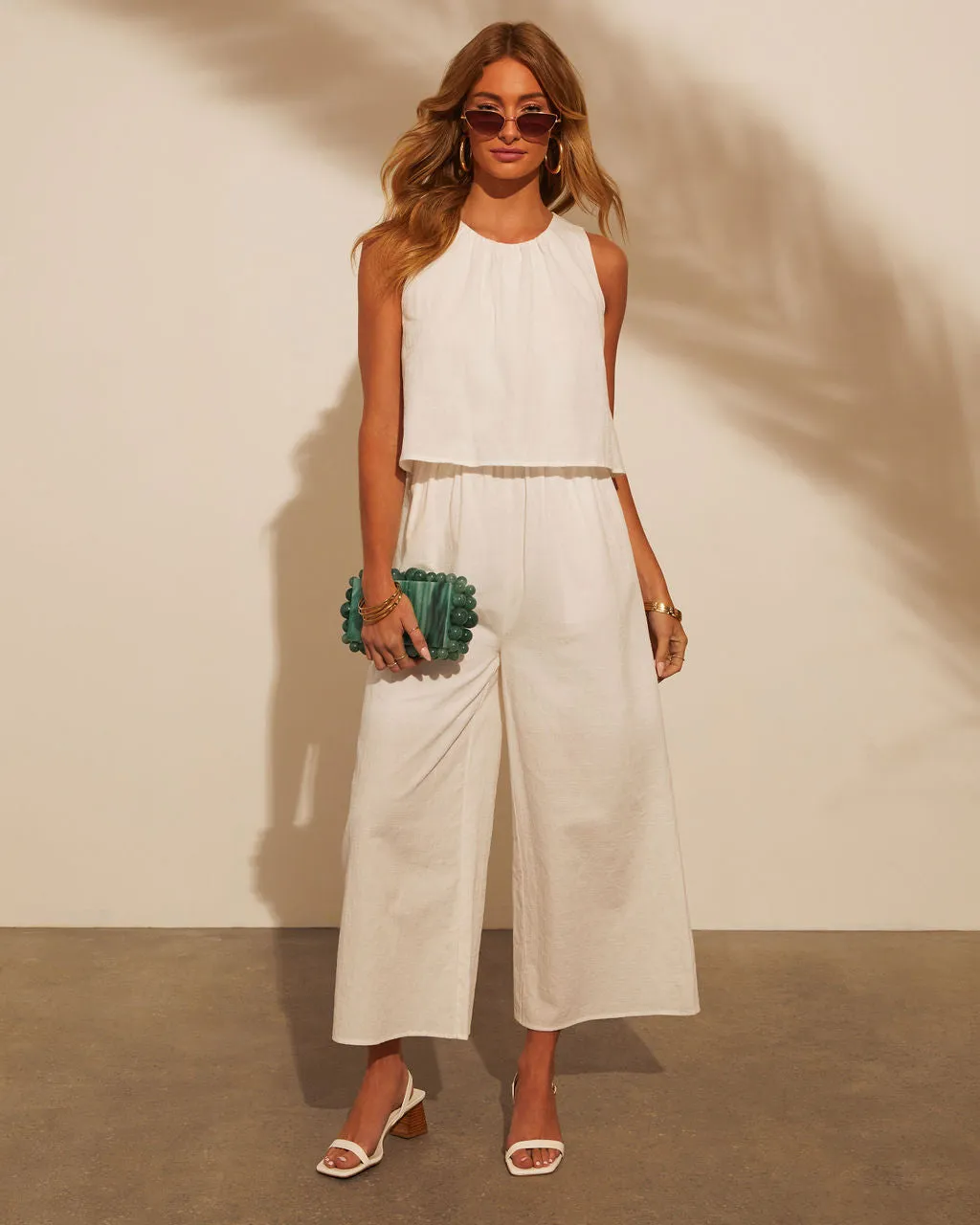 Mae Linen Layered Pocketed Jumpsuit sold by Vici product image thumbnail 3