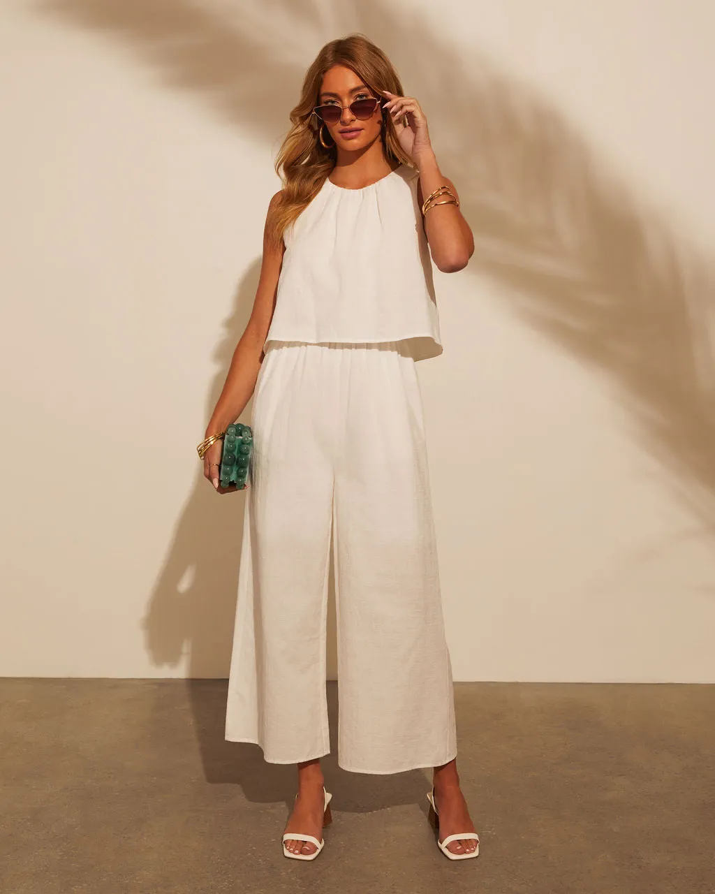 Mae Linen Layered Pocketed Jumpsuit sold by Vici product image thumbnail 5
