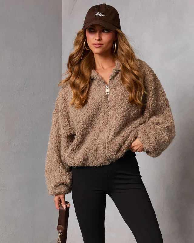 Cuddle Crest Teddy Bomber Jacket sold by Vici