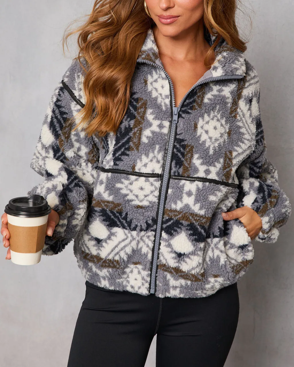 Twinkle Trail Aztec Sherpa Jacket sold by Vici