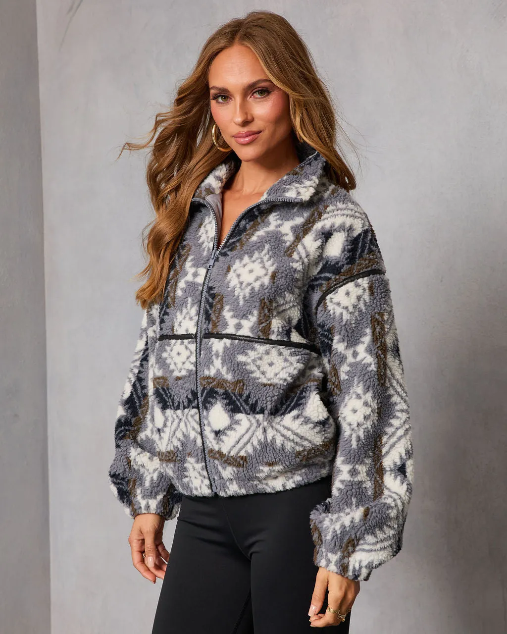 Twinkle Trail Aztec Sherpa Jacket sold by Vici product image thumbnail 3