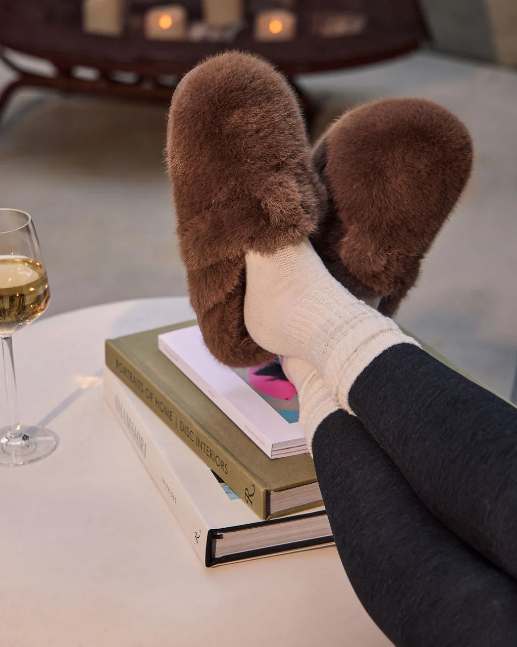 Winter Hearth Sherpa Lined Mules sold by Vici