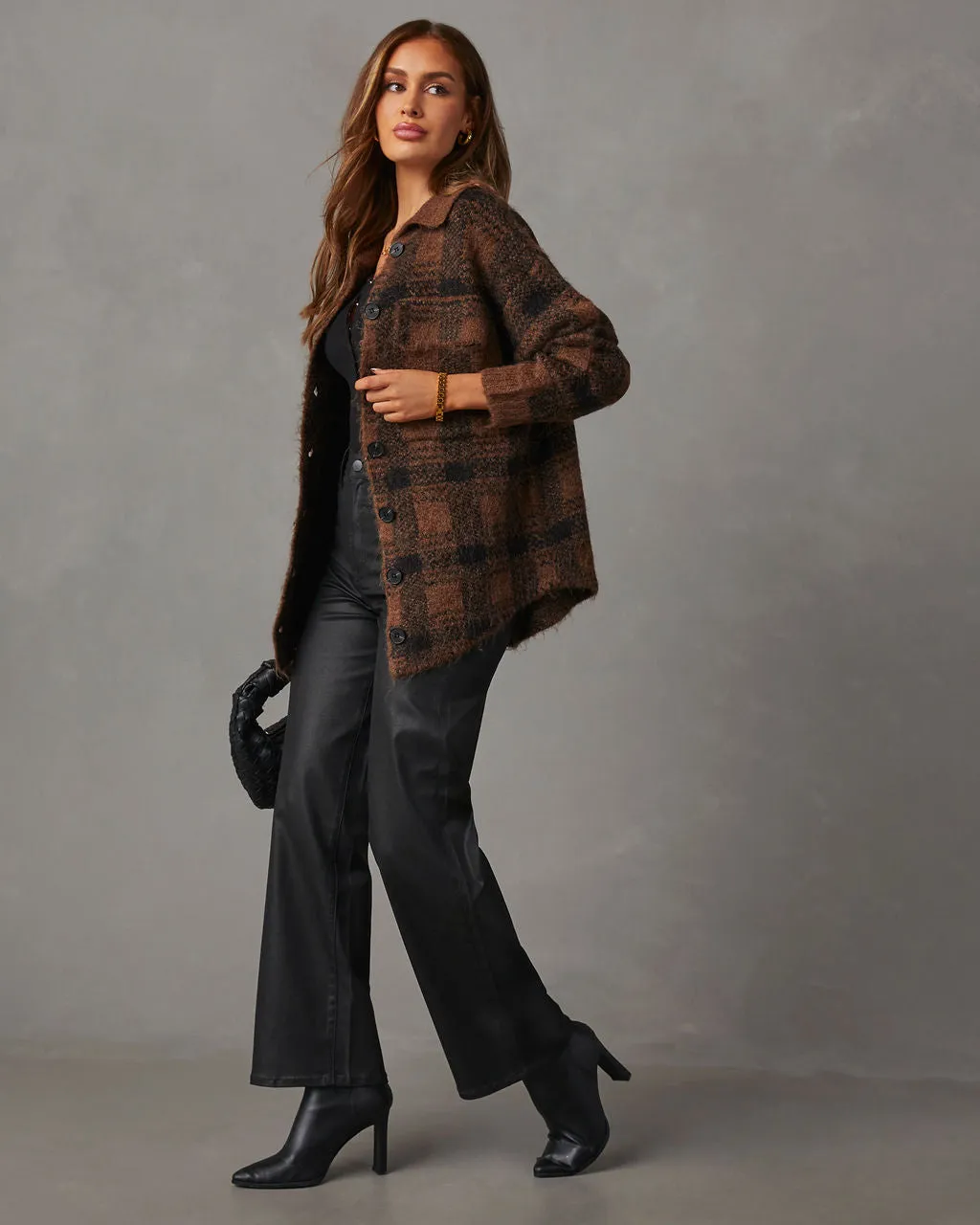 Gallagher Plaid Pocketed Shacket sold by Vici product image thumbnail 3