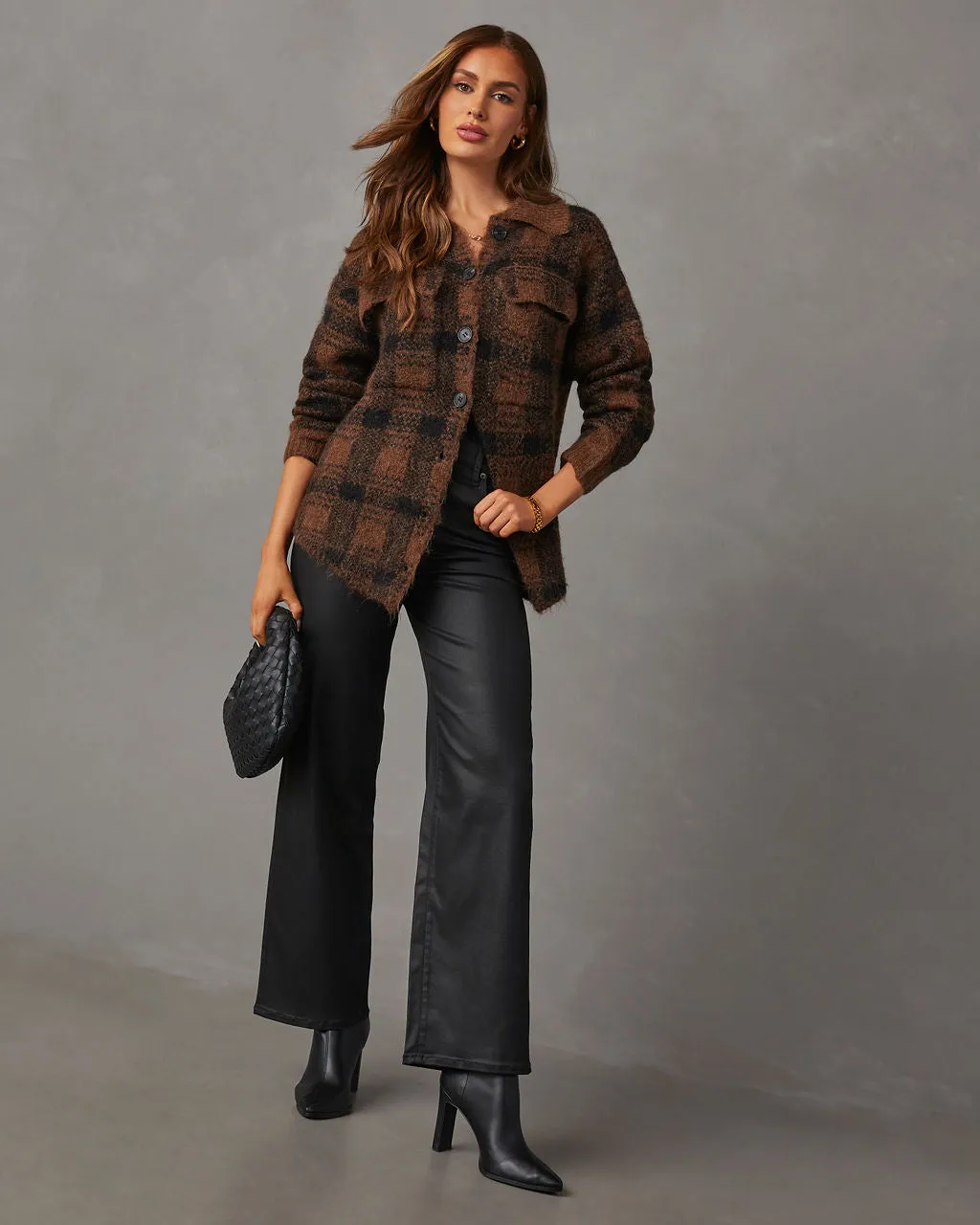 Gallagher Plaid Pocketed Shacket sold by Vici
