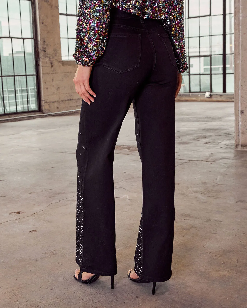 City Pulse Stretch Embellished Straight Leg Jeans sold by Vici product image thumbnail 4