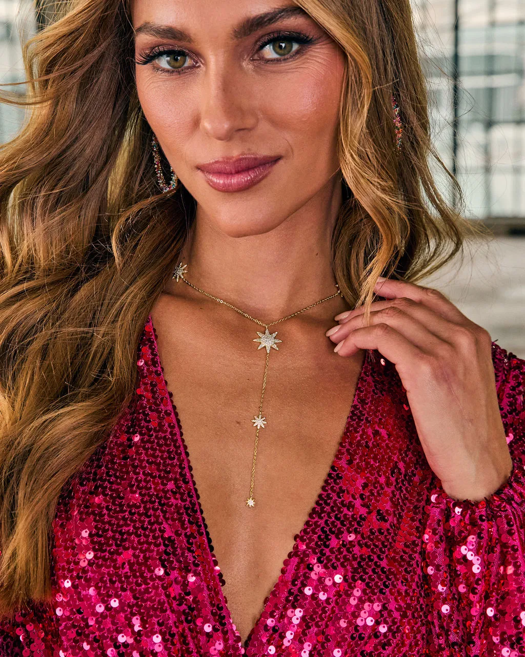 Azora Scattered Star Lariat Necklace sold by Vici product image thumbnail 3