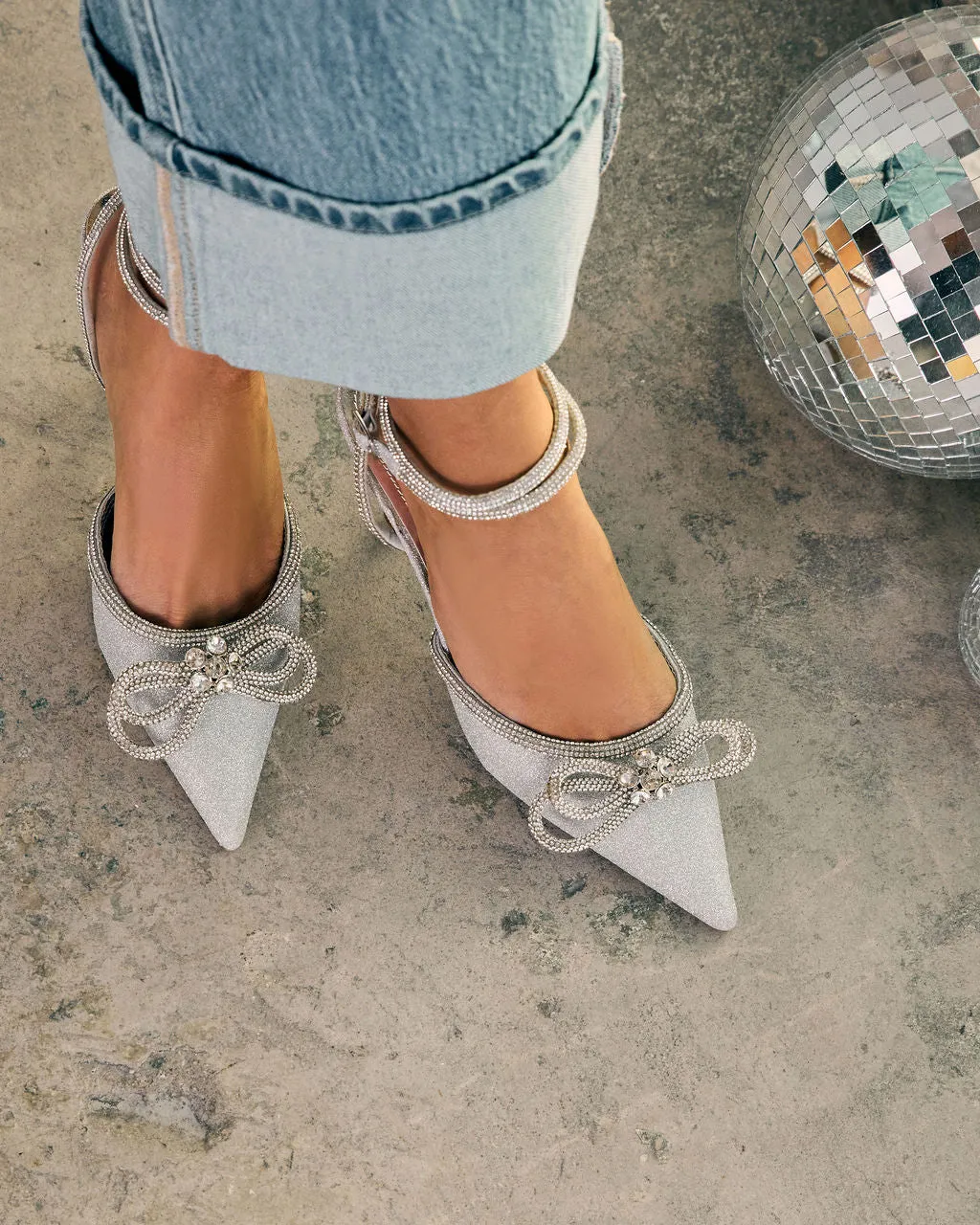 Polished Spark Embellished Bow Heels sold by Vici