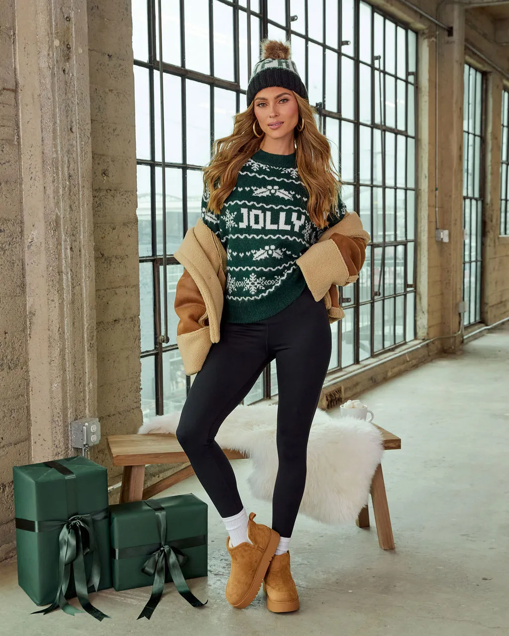 Jolly Glow Graphic Fair Isle Mock Neck Sweater sold by Vici product image thumbnail 2