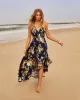 Beautiful Flowers Smocked Halter Maxi Dress sold by Vici