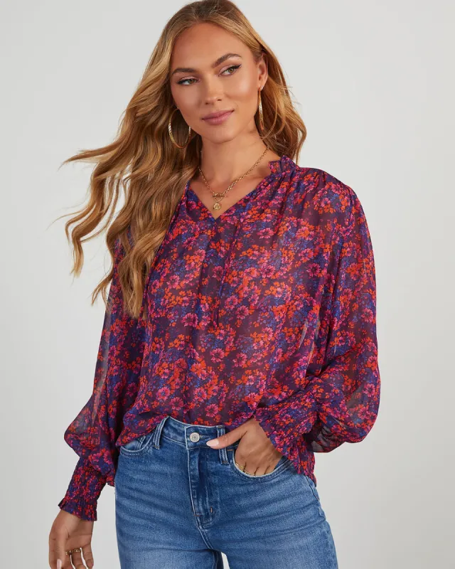 Chase The Feeling Floral Blouse made by Vici