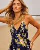 Beautiful Flowers Smocked Halter Maxi Dress sold by Vici