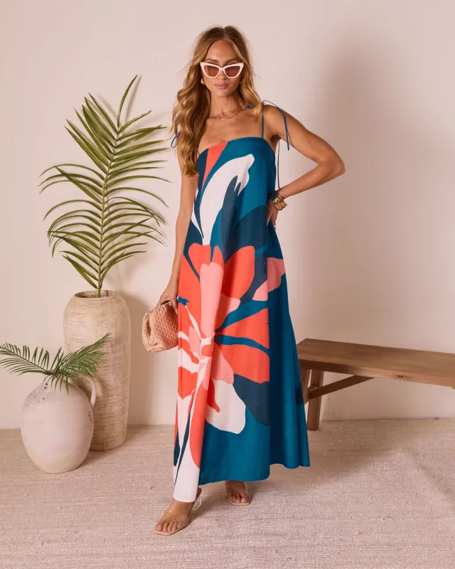 Sunkissed Escape Abstract Maxi Dress sold by Vici
