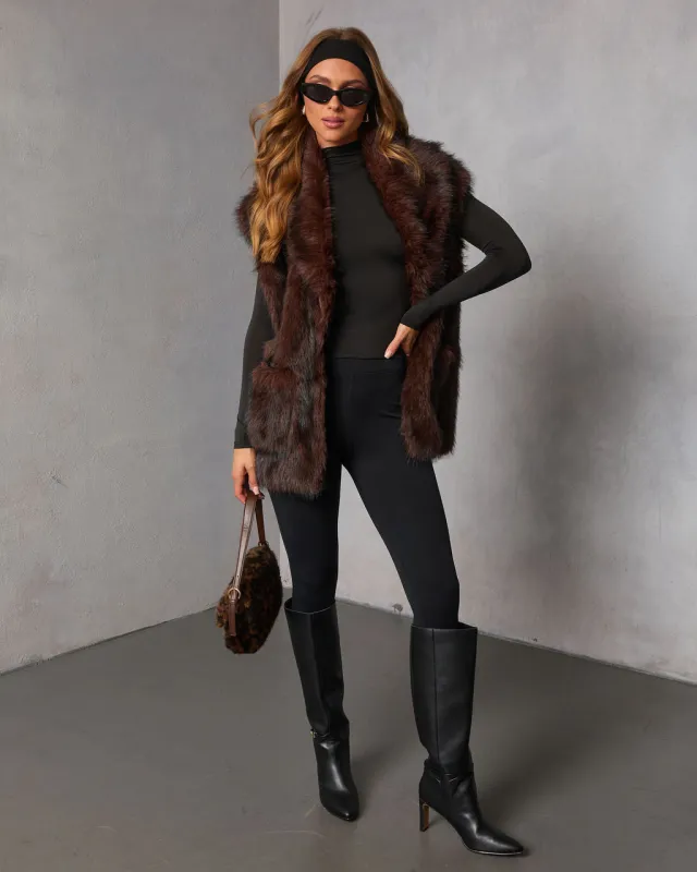 Frosted Berry Faux Fur Vest made by Vici