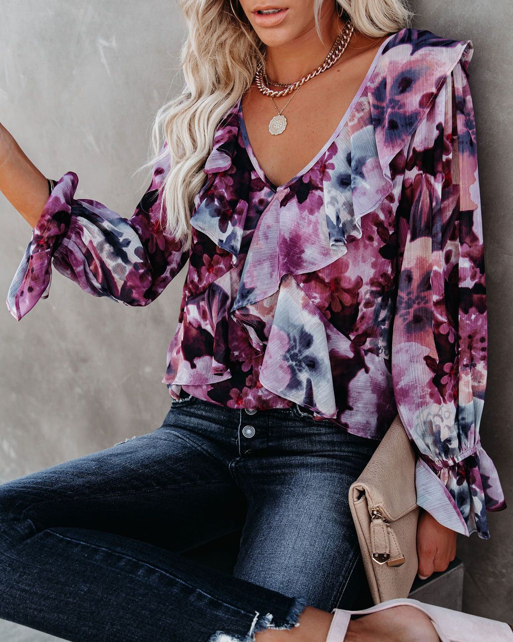 Better Days Floral Ruffle Blouse - FINAL SALE sold by Vici product image thumbnail 7