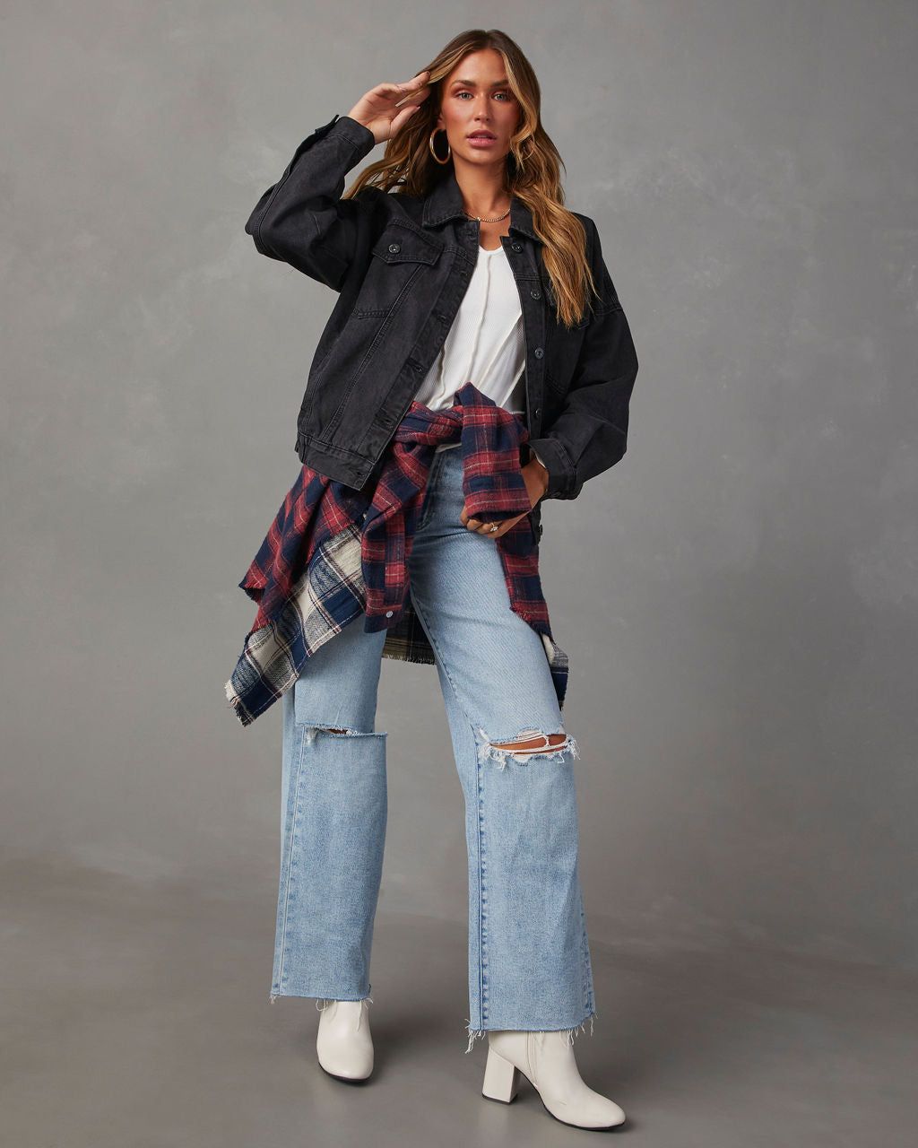 Josie Pocketed Vintage Denim Jacket - Black sold by Vici product image thumbnail 6