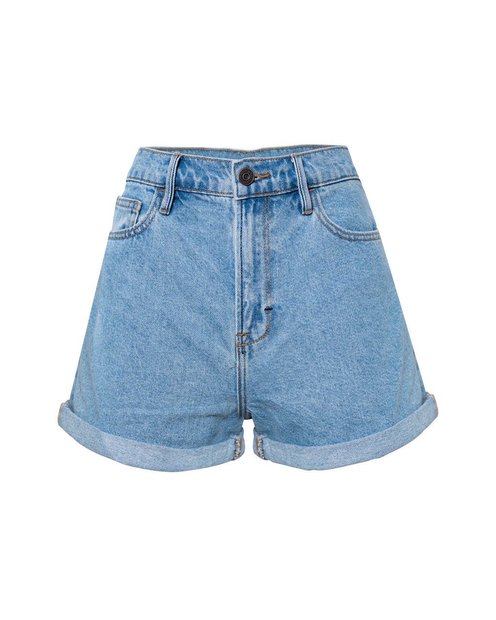 Highway High Rise Cuffed Denim Mom Shorts - FINAL SALE sold by Vici product image thumbnail 3