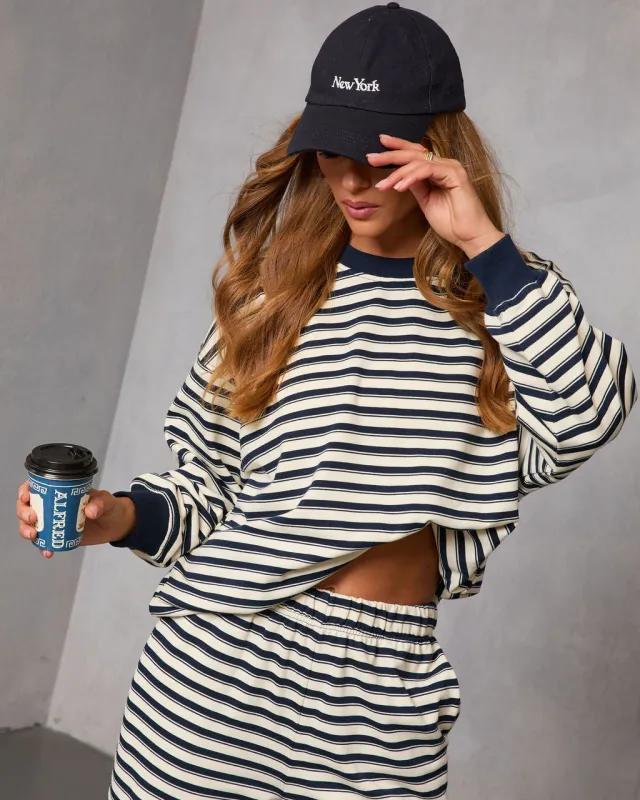 Snowtale Striped Contrast Trim Top made by Vici